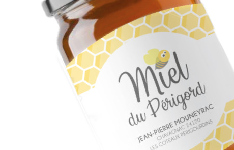 Webdesigner Graphiste Freelance Tours Création étiquette pot de miel du Périgord